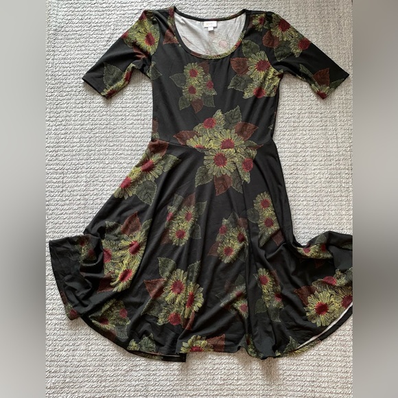 LuLaRoe Women’s Nicole Dress Sunflower Large - Picture 6 of 7